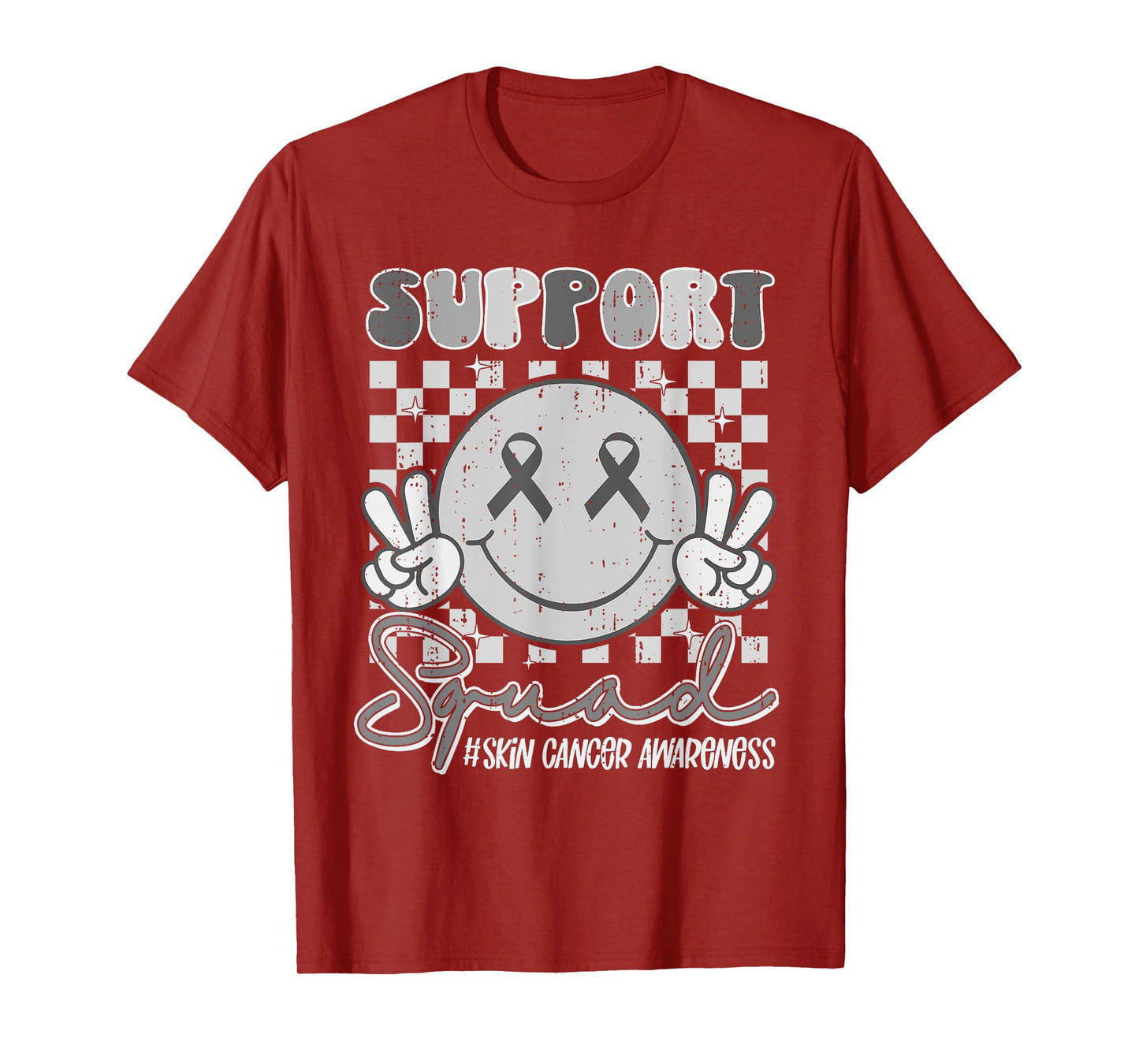 Support Squad Skin Cancer Awareness Smile Melanoma Awareness T-Shirt