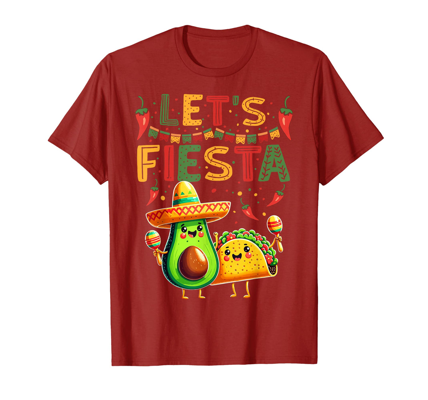 Let's Fiesta Avocado And Tacos Cinco De Mayo T-Shirt