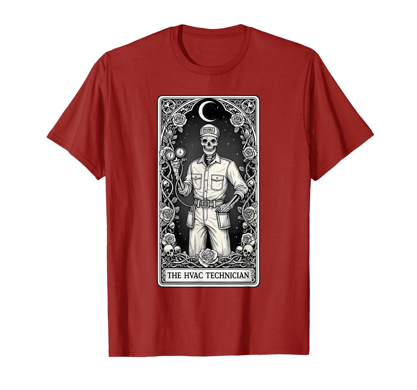 The HVAC Technician Skeleton Tarot Card T-Shirt