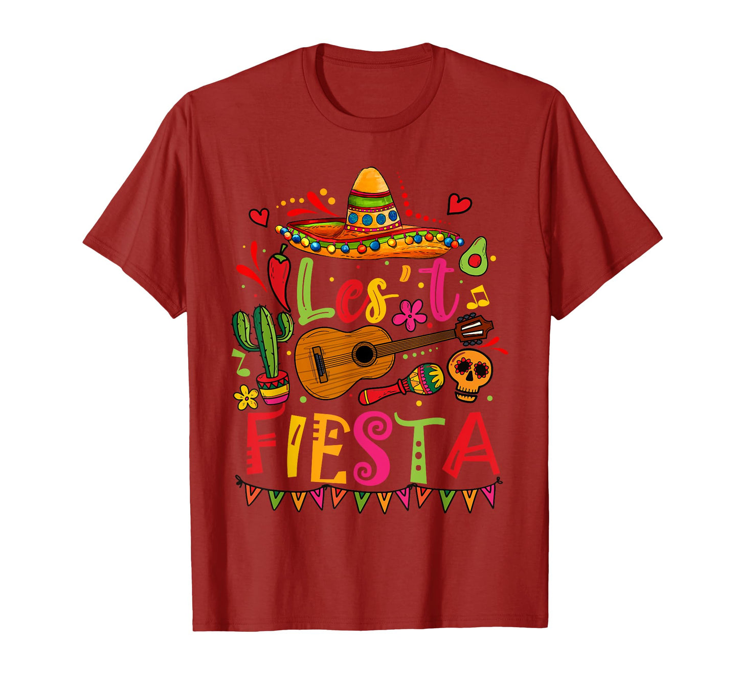 Cinco De Mayo Mexican Guitar Cactus Funny Mexican Fiesta T-Shirt