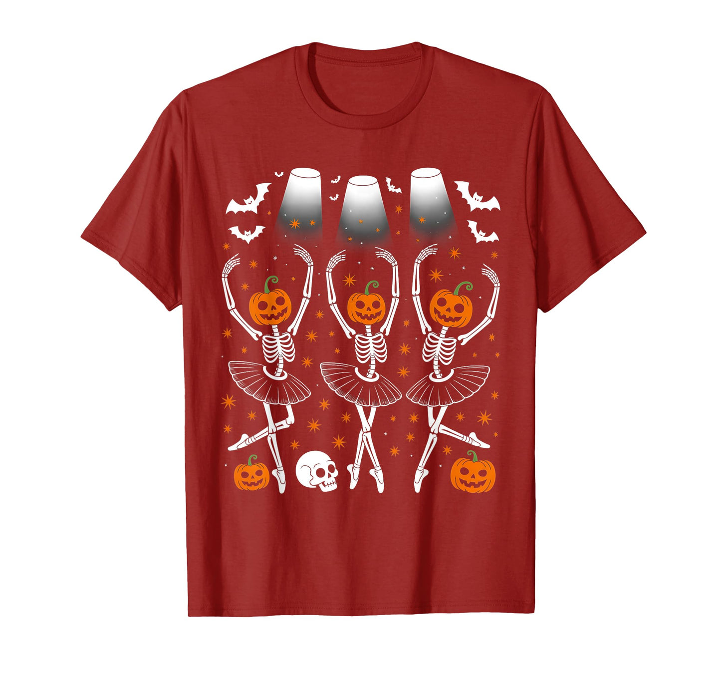 Cute Skeleton Ballet Dance Girl Women Halloween Costume T-Shirt