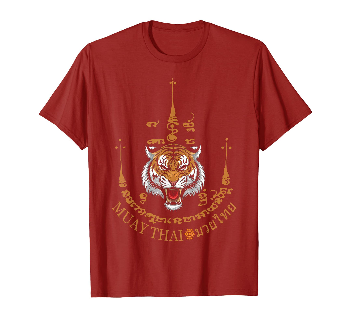 Muay Thai Tiger with Yantra Script Warrior Spirit Design New T-Shirt