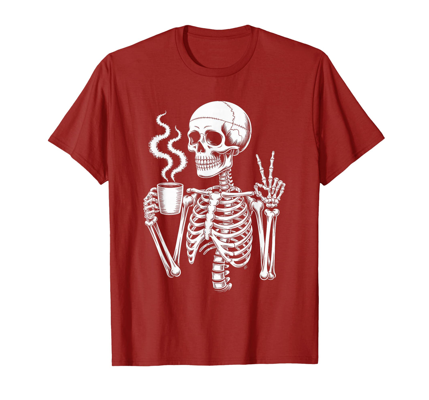 Skeleton Caffeine Lover Spooky Halloween Coffee T-Shirt