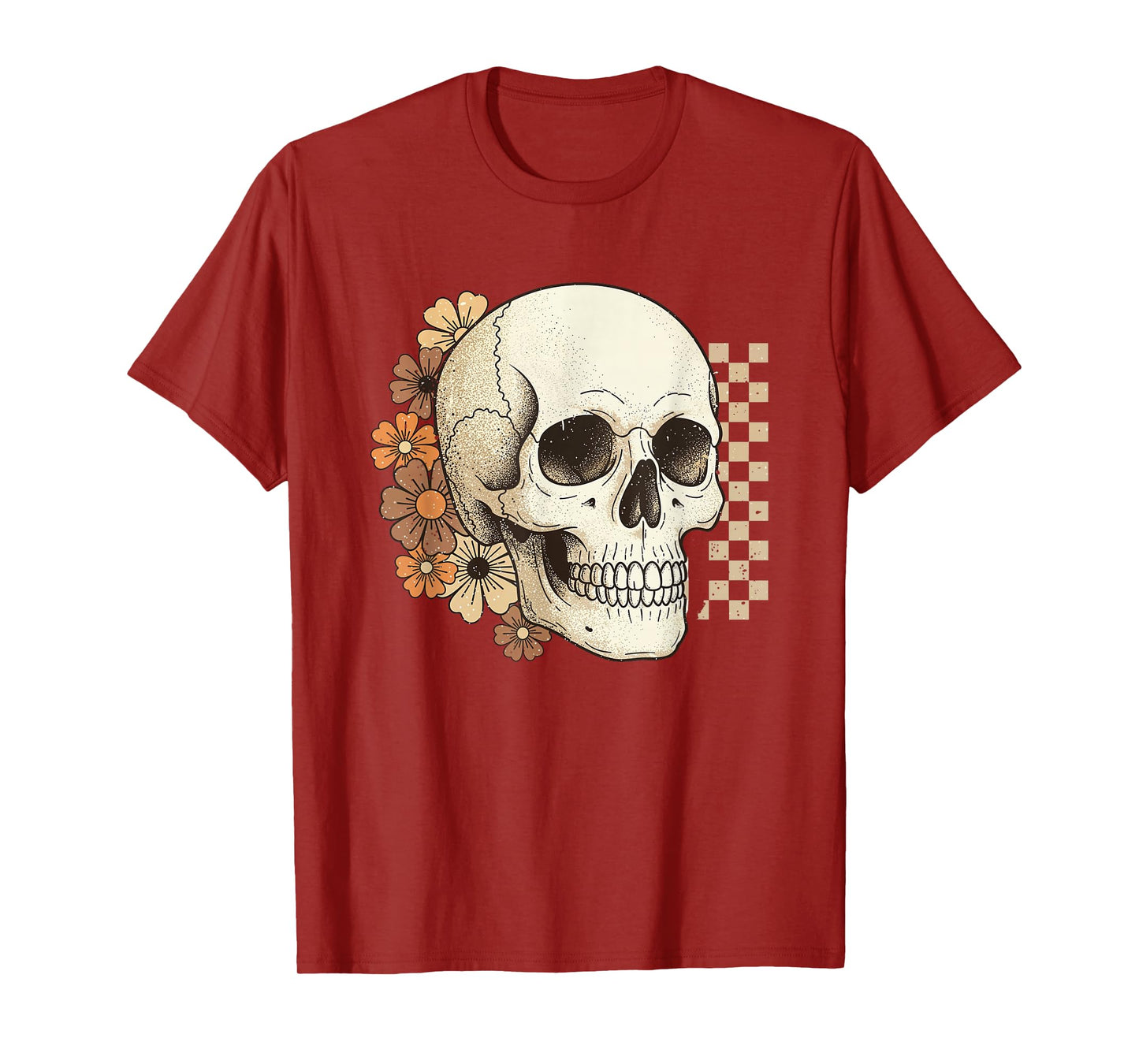 Skeleton Floral Vintage Skull Halloween Women Men T-Shirt