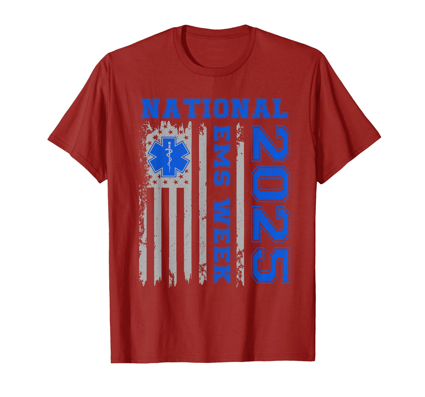 National EMS Week 2025 USA Flag Emergency Medical Services T-Shirt