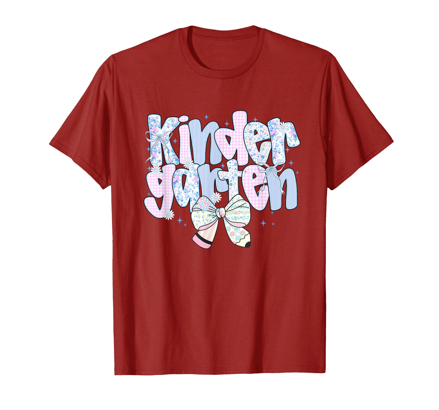 Cute Floral Preppy Kindergarten Back To School Teacher Girl T-Shirt