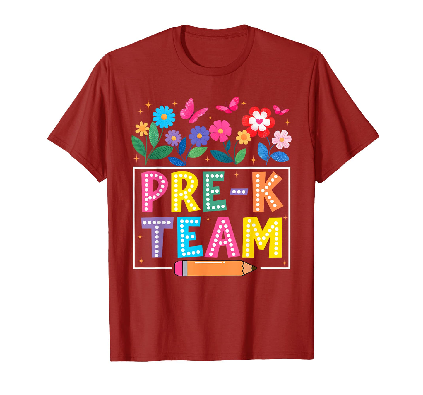 Pre-K Team Flower Back To School Teacher Boy Girl T-Shirt