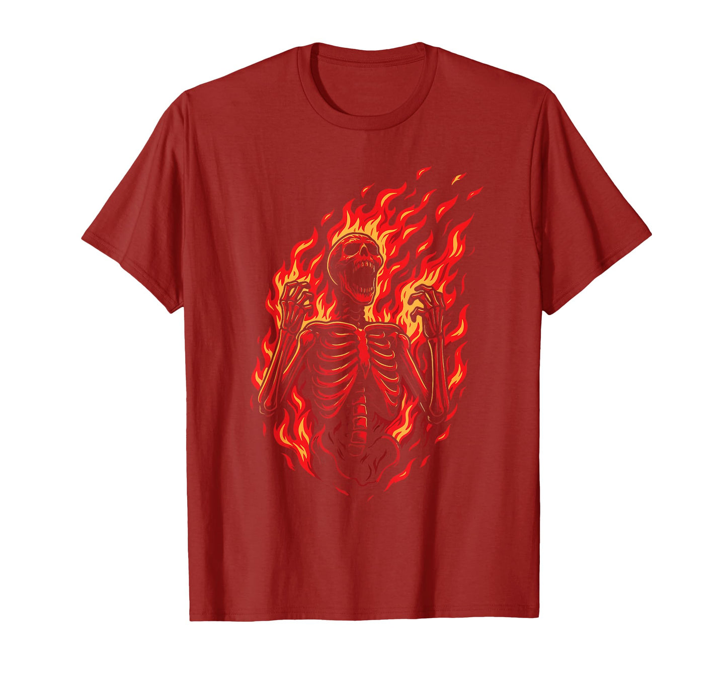 Burning Skeleton Dark Art Grunge Horror Aesthetic T-Shirt