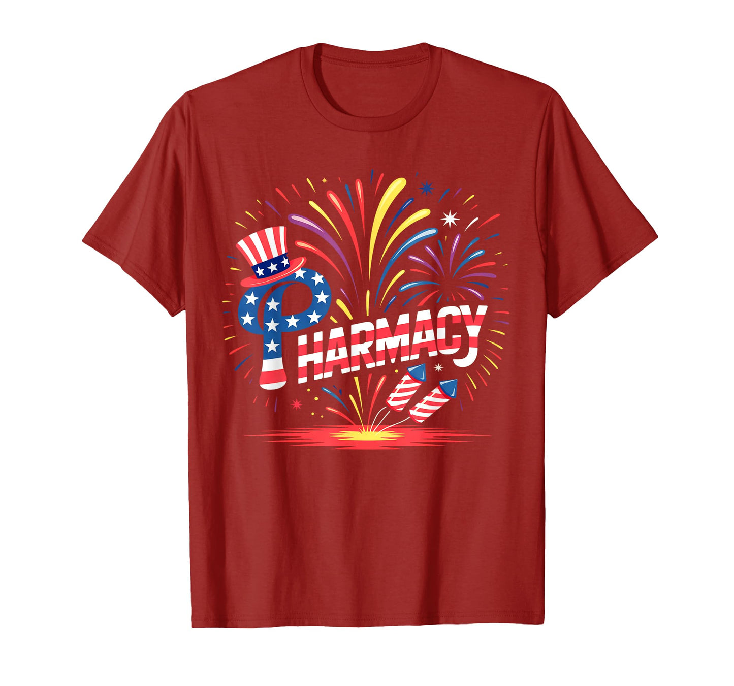Patriotic Pharmacy Fireworks USA 4th of July for Pharmacists T-Shirt