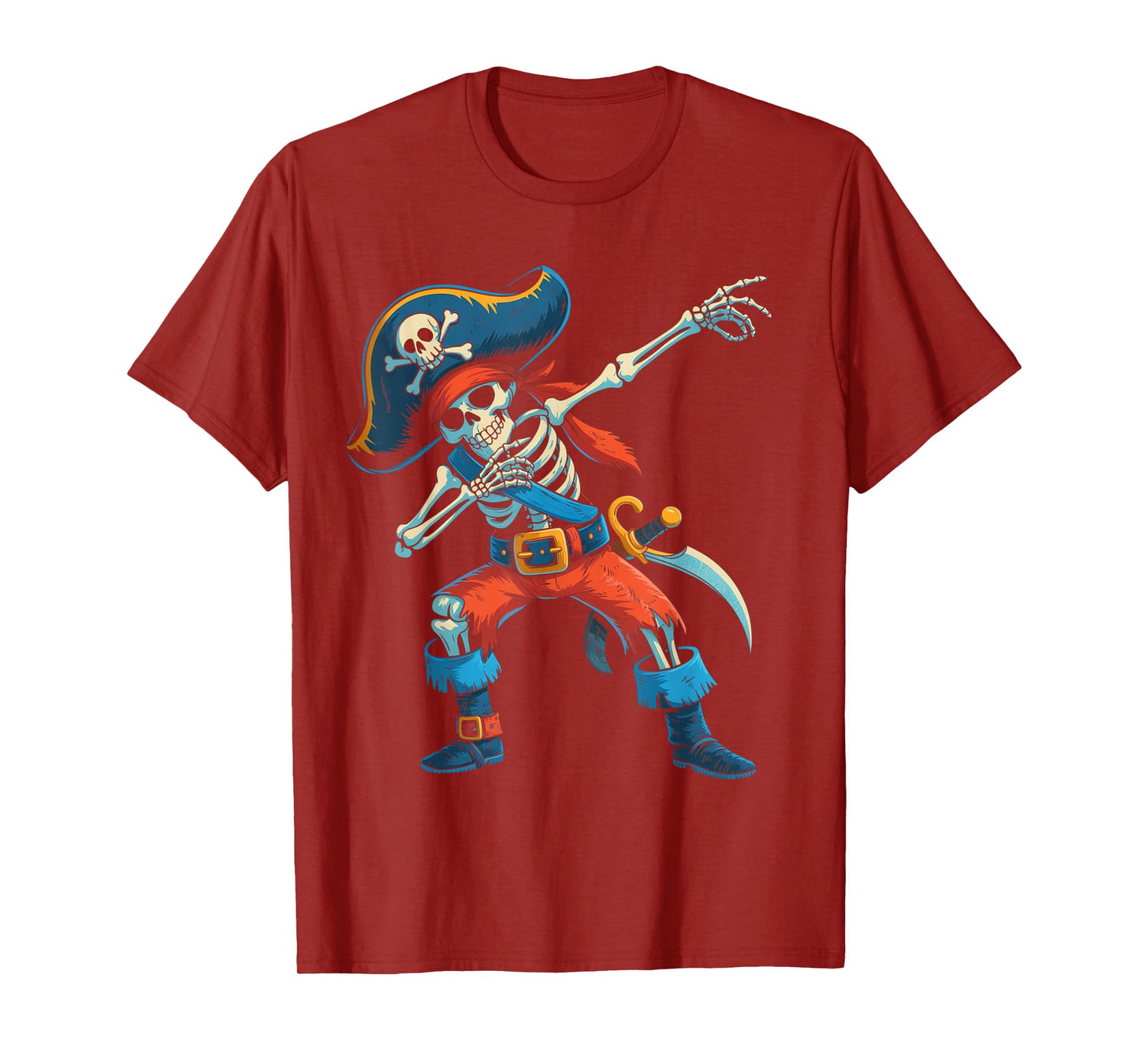 Funny Dab Kids Boy Dabbing Skeleton Pirate Spooky Halloween T-Shirt