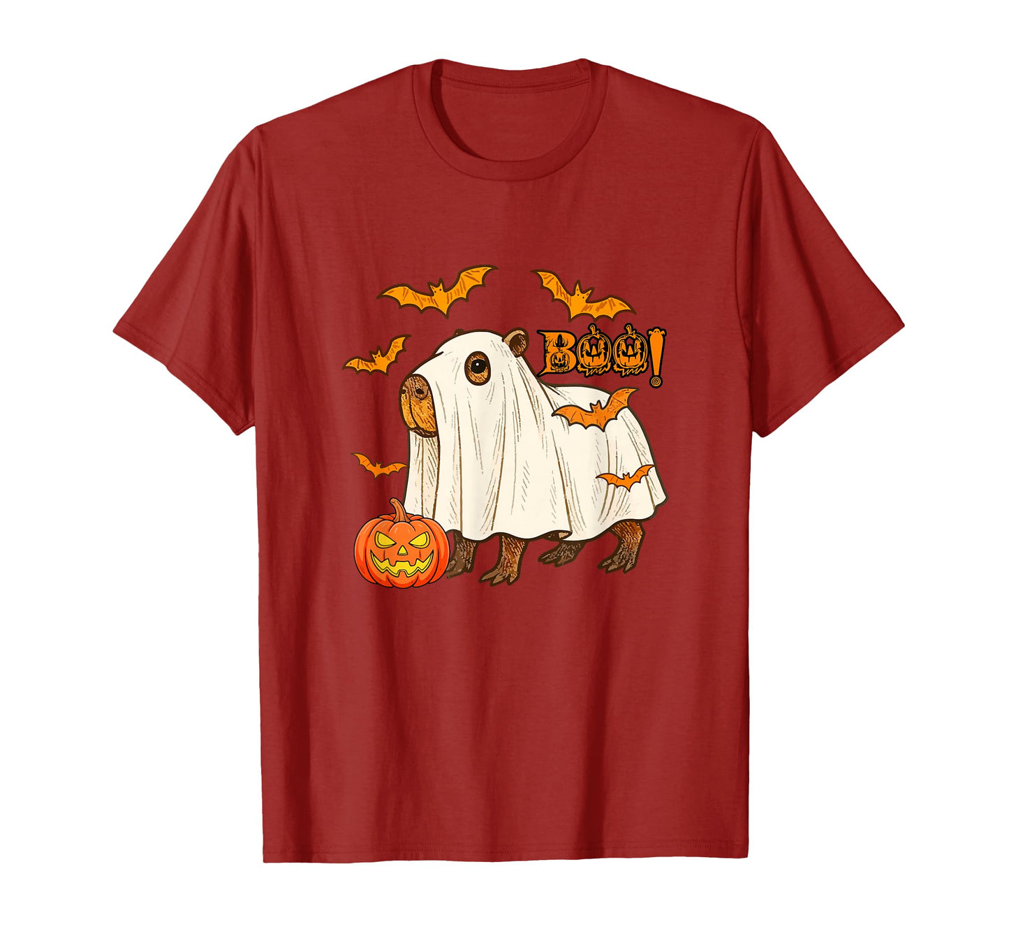 Boo Halloween Capybara Cosplay Ghost Costume Animal Lover T-Shirt