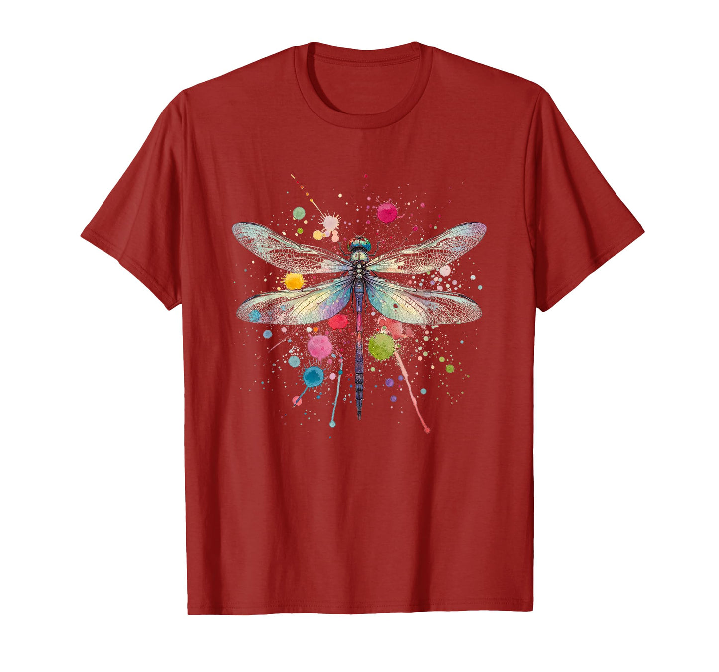 Vibrant Dragonfly Splatter Graphic Tee for All Occasions T-Shirt