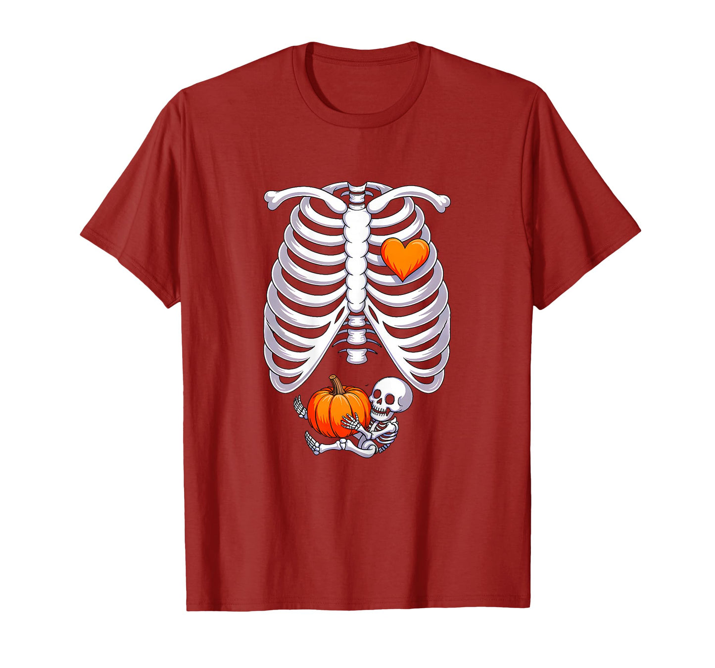 Women Skeleton Pregnancy Announcement Mom Halloween Spooky T-Shirt