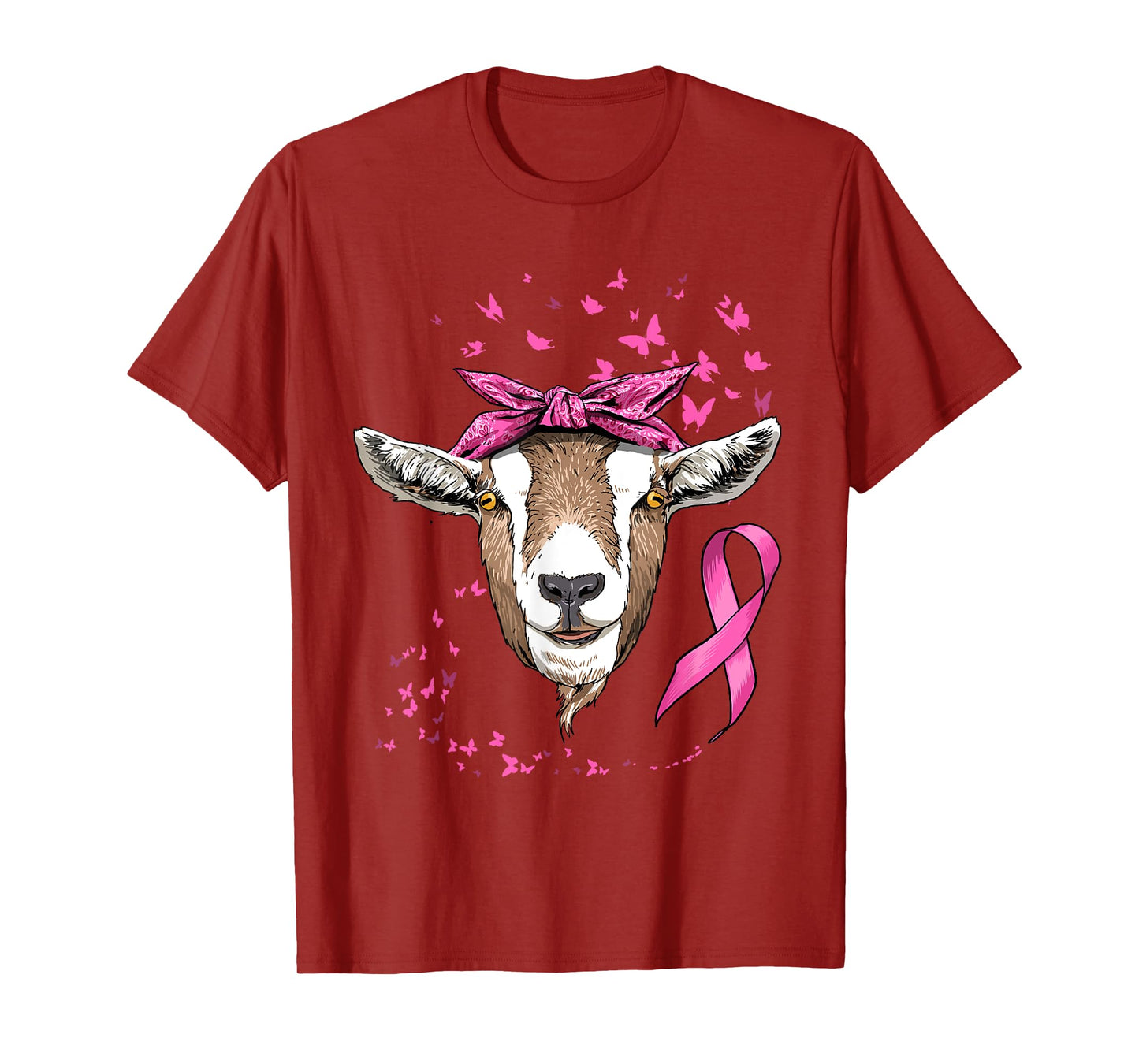 Breast Cancer Awareness Goat Pink Ribbon Cancer Survivor T-Shirt