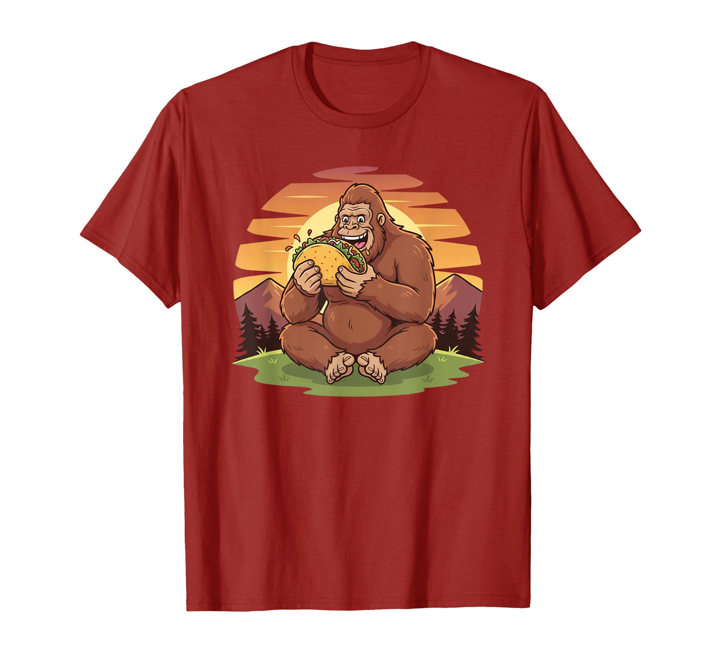 Taco Lover Bigfoot Vintage Design Gift for Men Women Kids T-Shirt