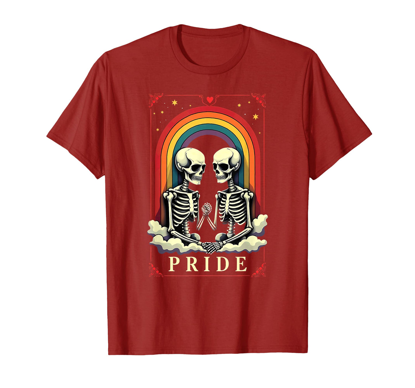 Tarot Card Pride LGBT Gay Lesbian Rainbow Skeleton Halloween T-Shirt