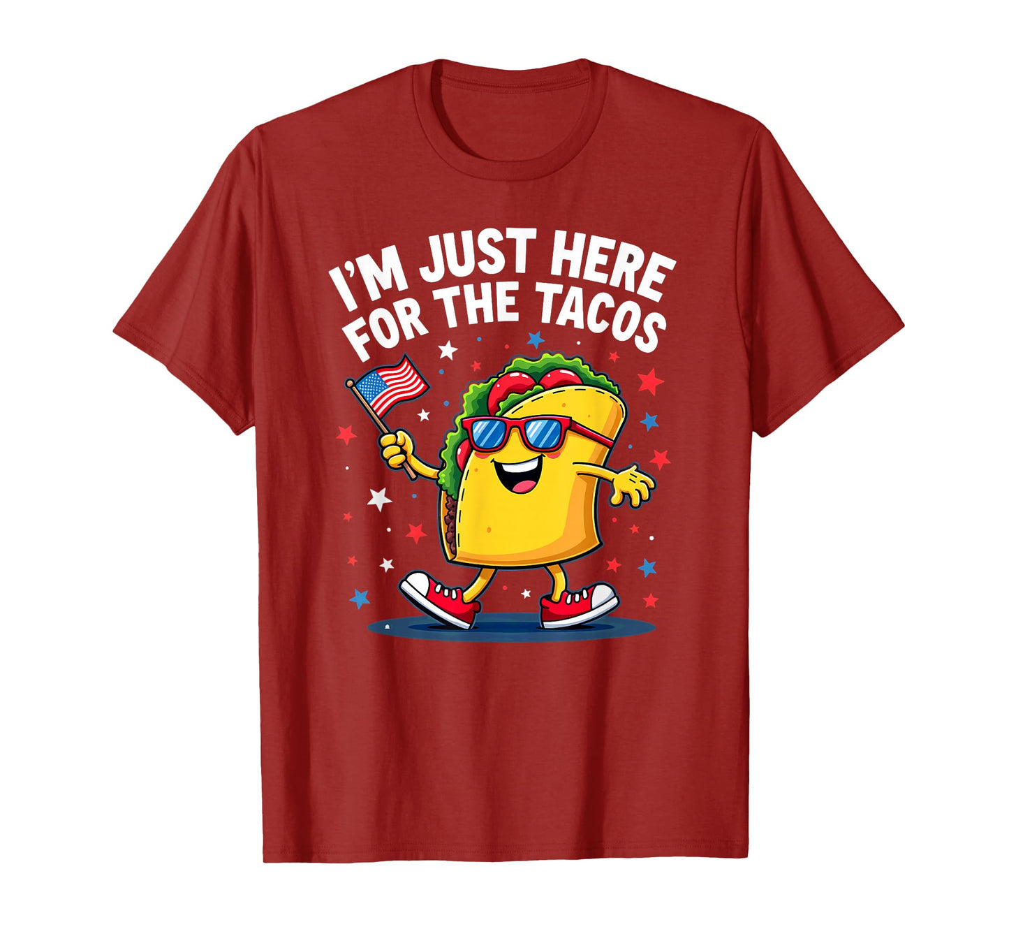 US Flag I'm Just Here for The Tacos Sunglasses T-Shirt