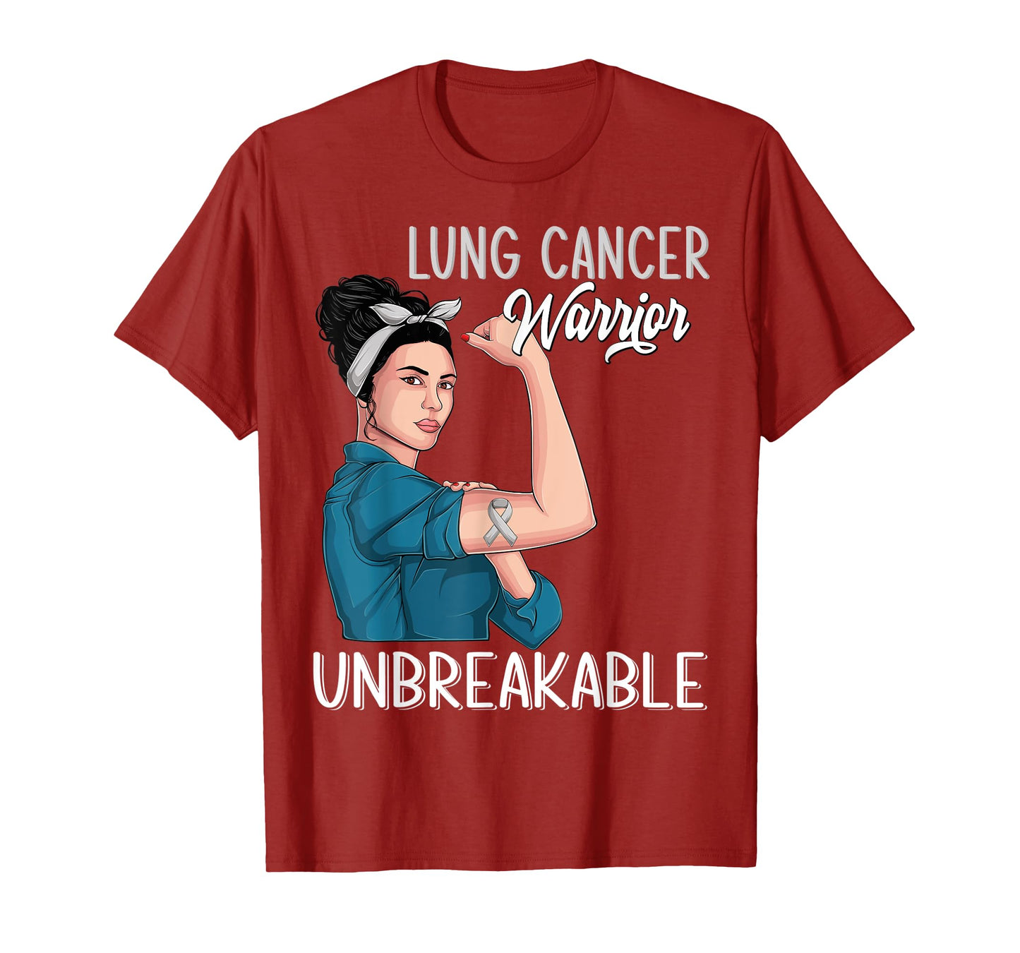 Lung Cancer Awareness Warrior Unbreakable Support Womens T-Shirt