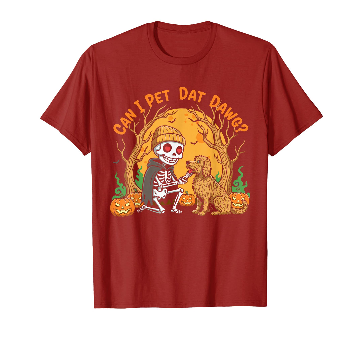 Can I Pet That Dawg Funny Skeleton Dog Meme T-Shirt