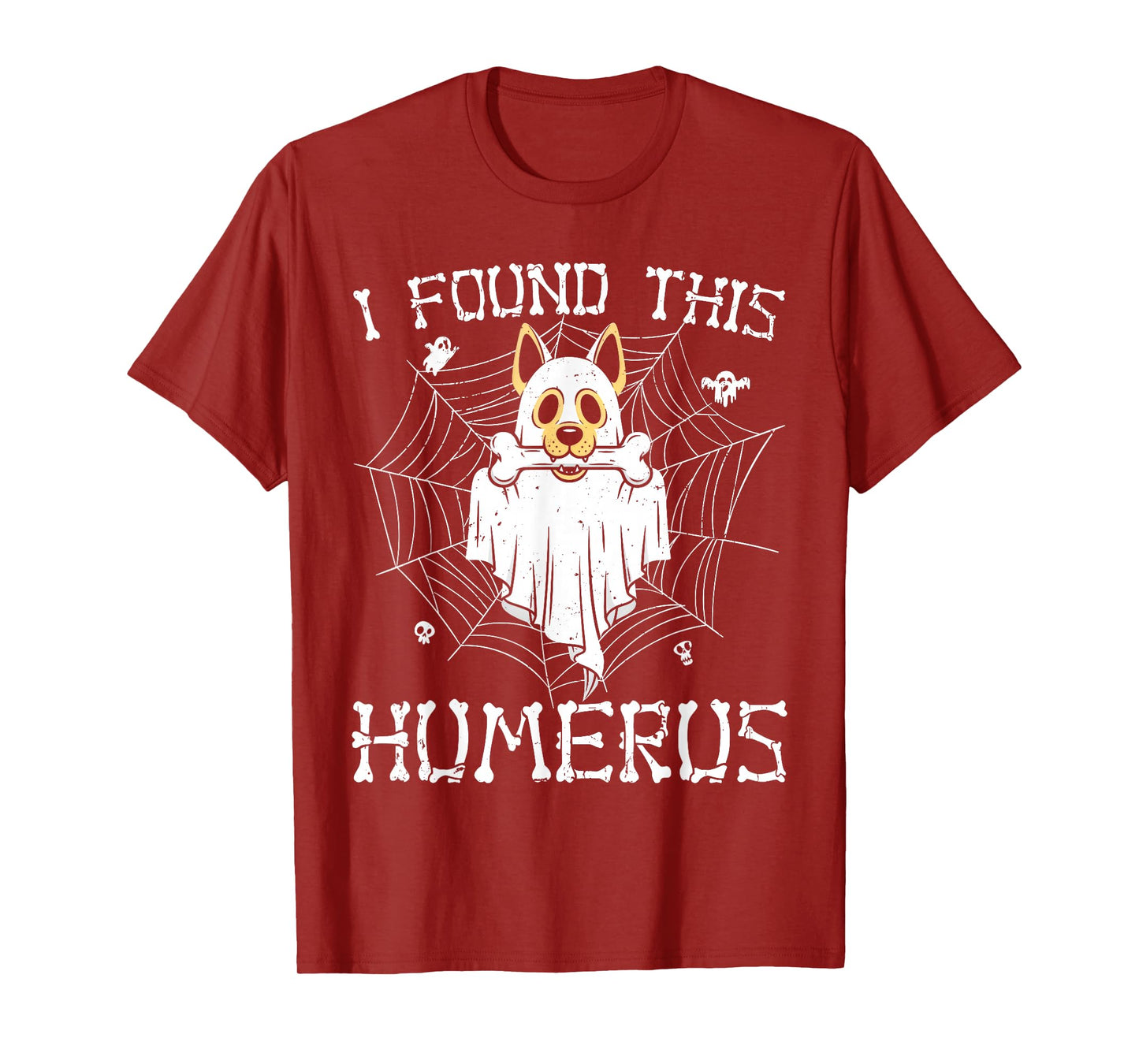 I Found This Humerus Ghost Dog Funny Halloween Bone Graphic T-Shirt