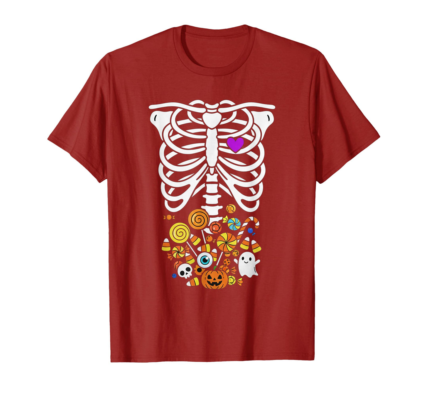 Halloween Skeleton Ribcage Candy Shirt Spooky Fun Tee T-Shirt