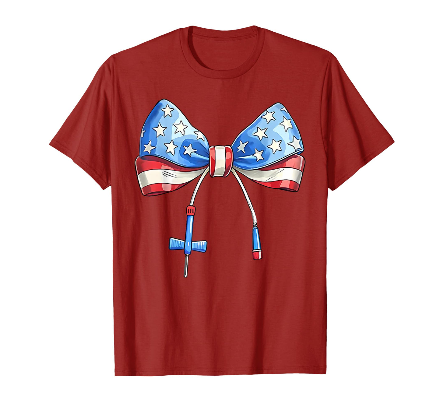 Coquette Bow Phlebotomy Phlebotomist Tech July 4th Patriotic T-Shirt