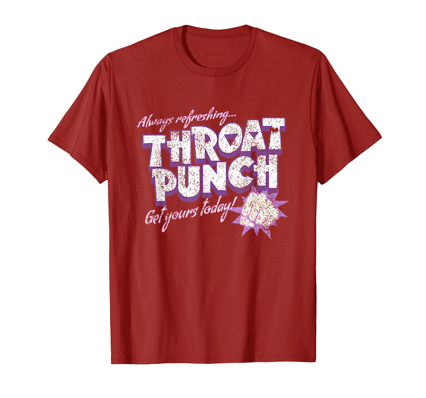 Distressed Refreshing Throat Punch T-Shirt Purple T-Shirt
