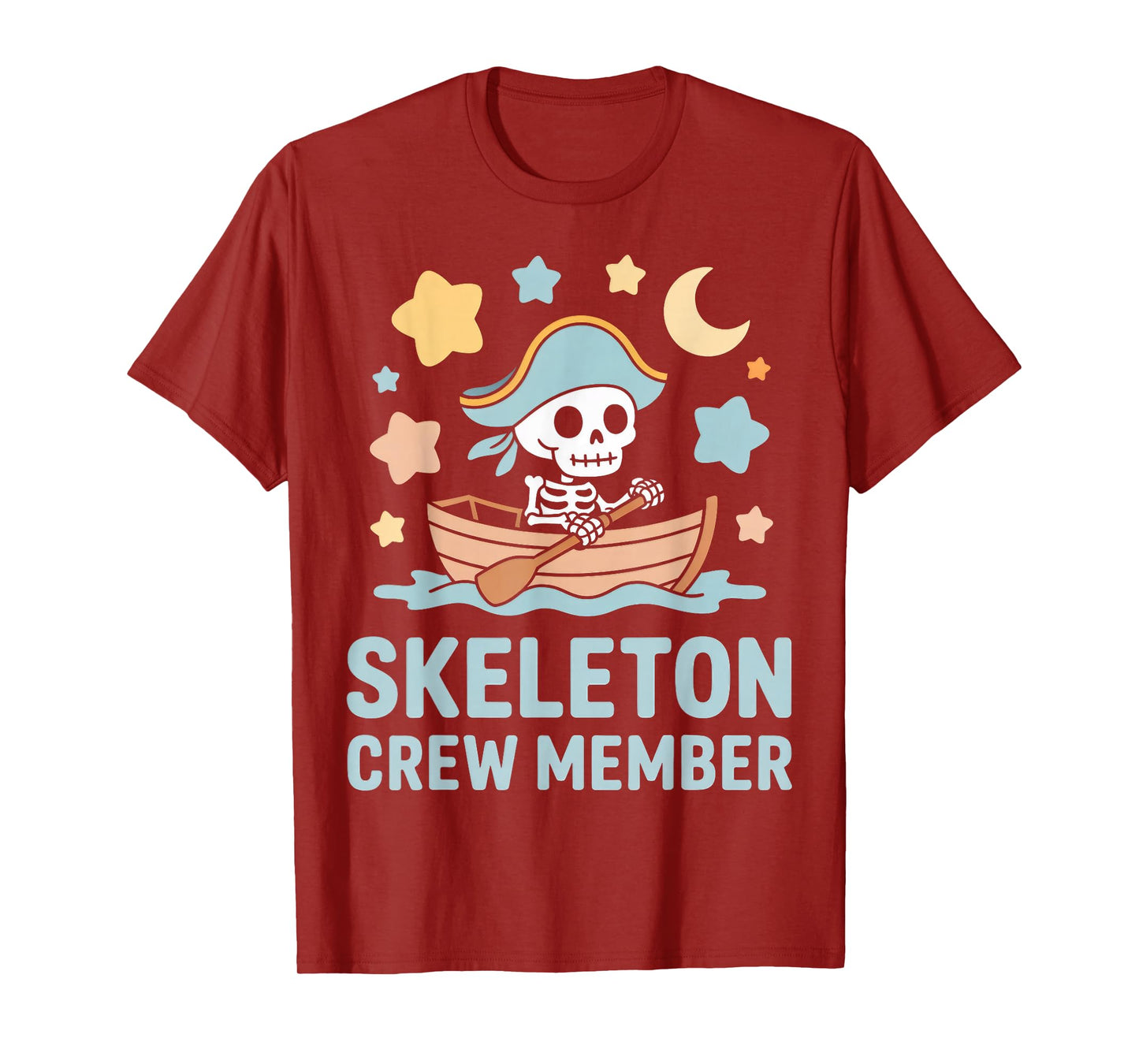 Skeleton Crew Member Tiny Pirate Captain Rowing Boat T-Shirt
