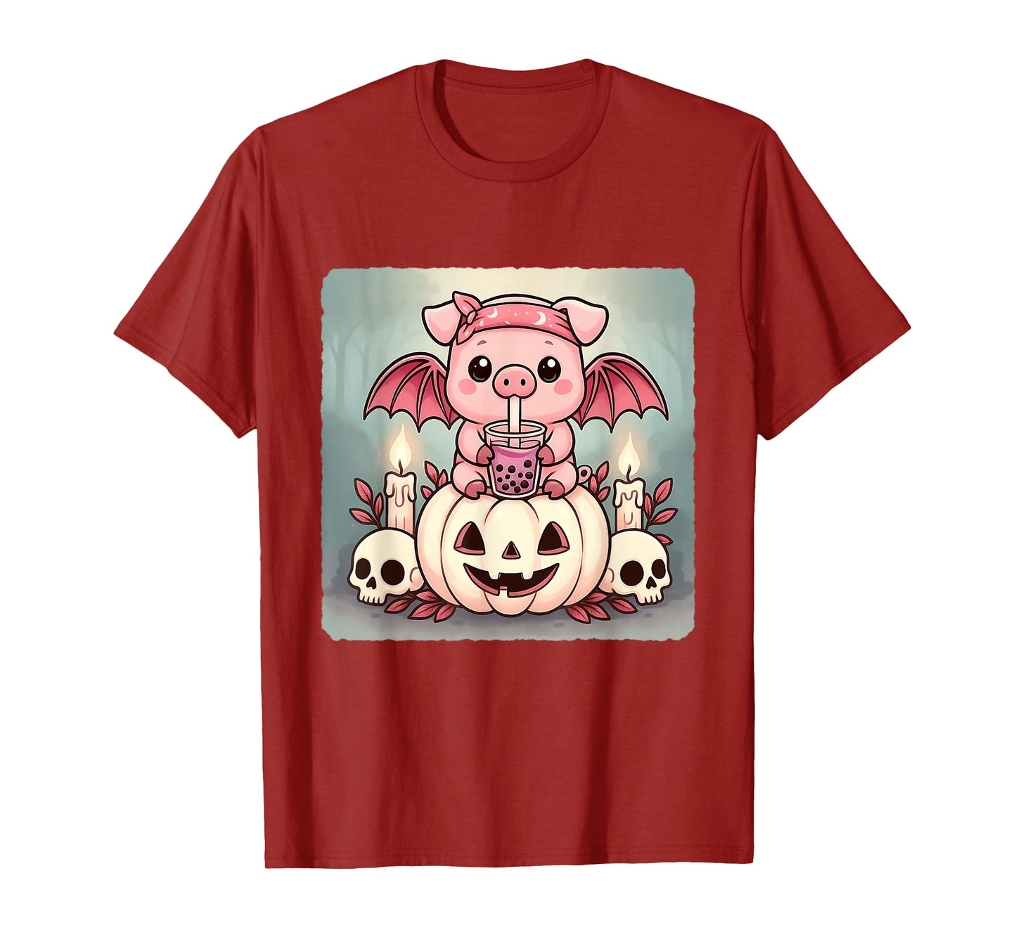 Pig Bat Kawaii Pastel Goth Creepy Cute Skeleton T-Shirt