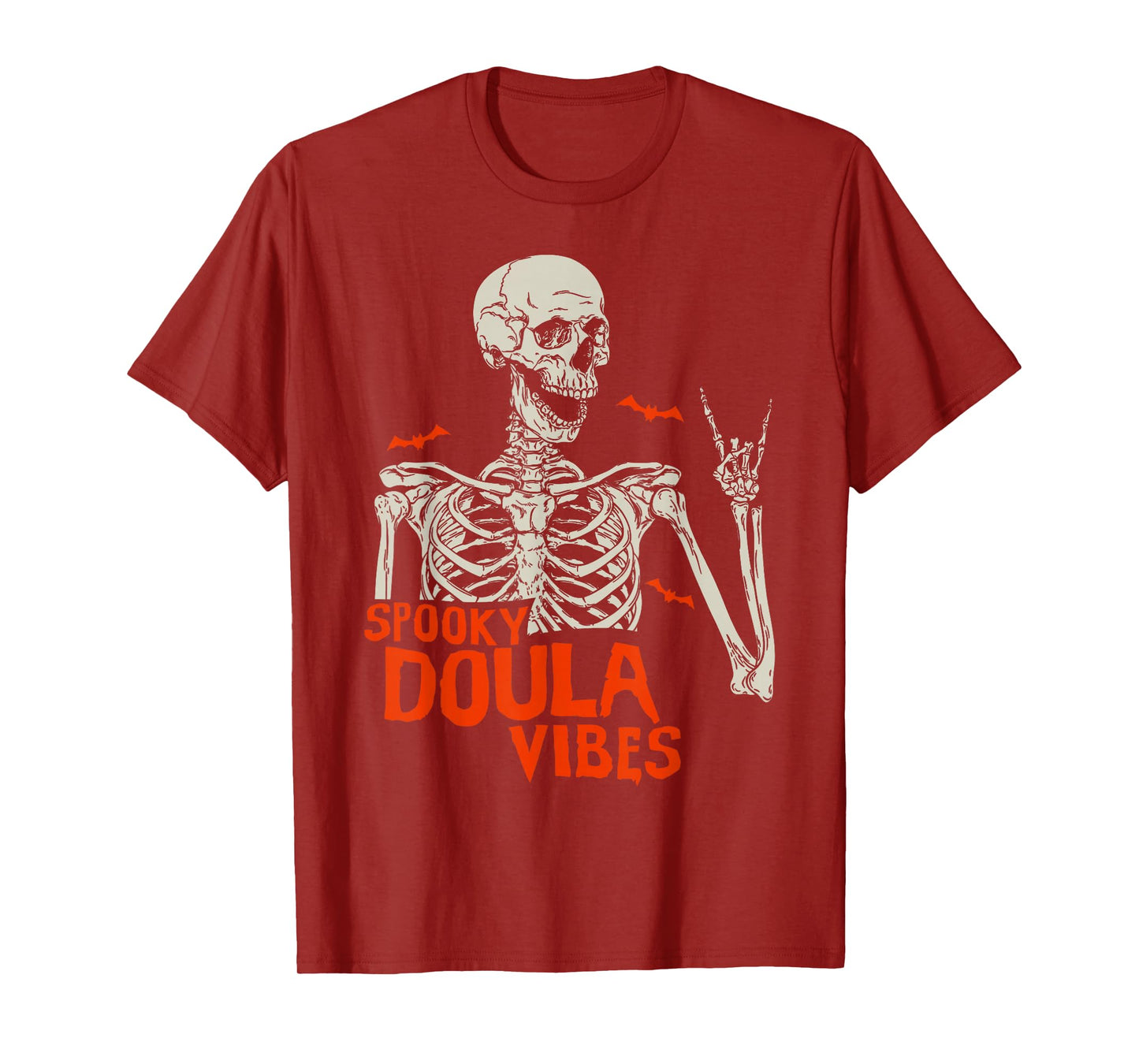 Skeleton Spooky Doula Midwife Halloween OBGYN Nurse T-Shirt