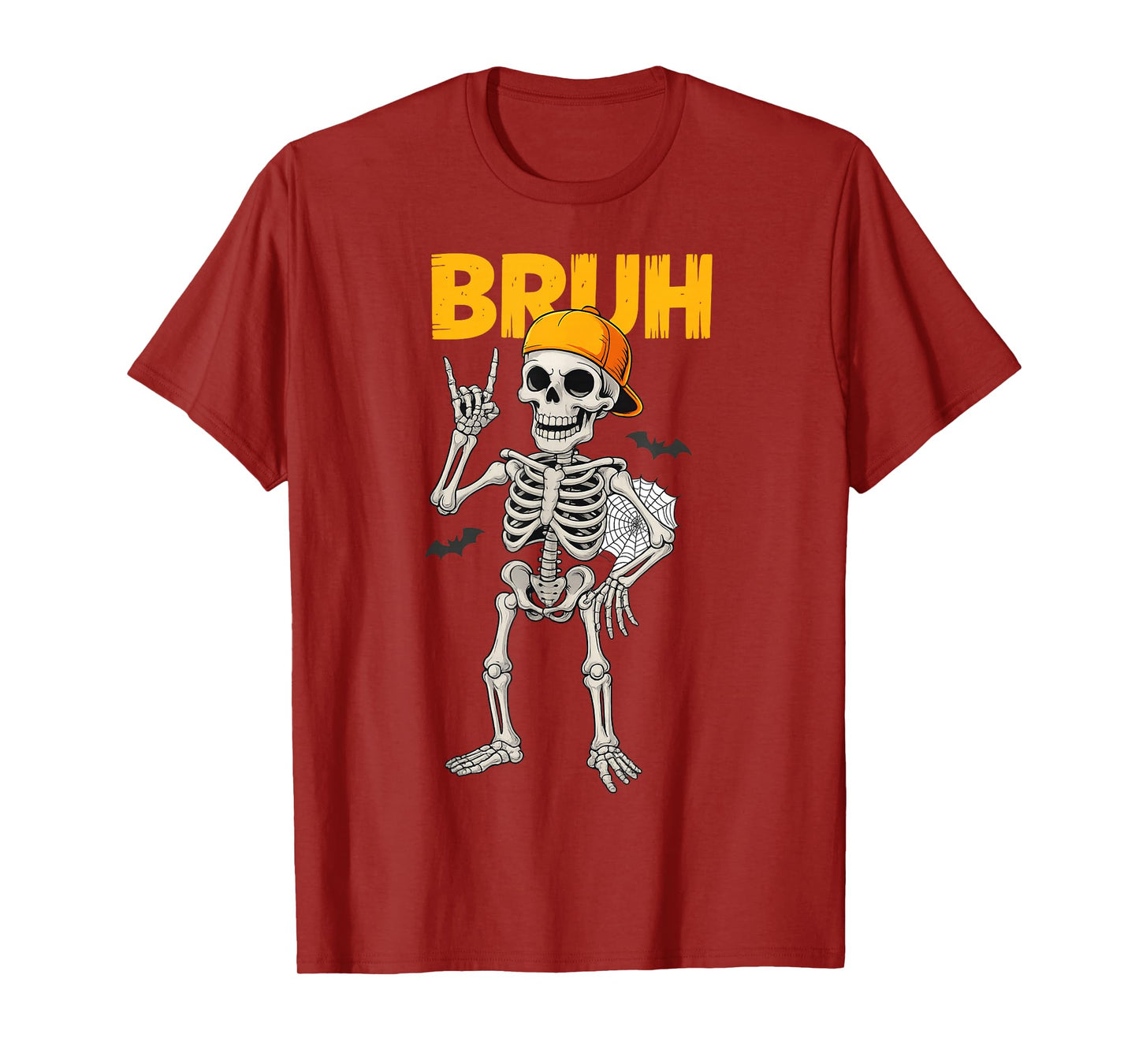 Cool Bruh Skeleton Rock On Funny Halloween Men Boys Kids T-Shirt