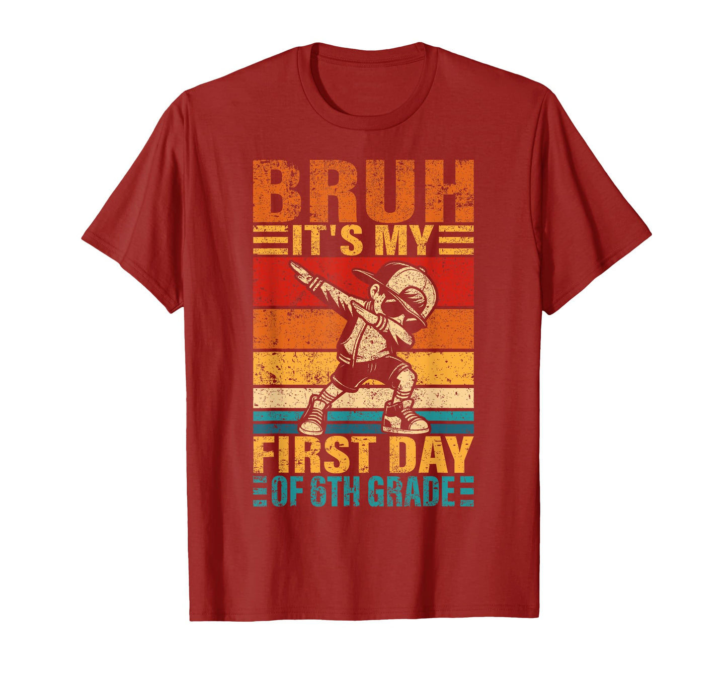 Sixth Grade Dabbing Boy Bruh It's My First Day Of 6th Grade T-Shirt