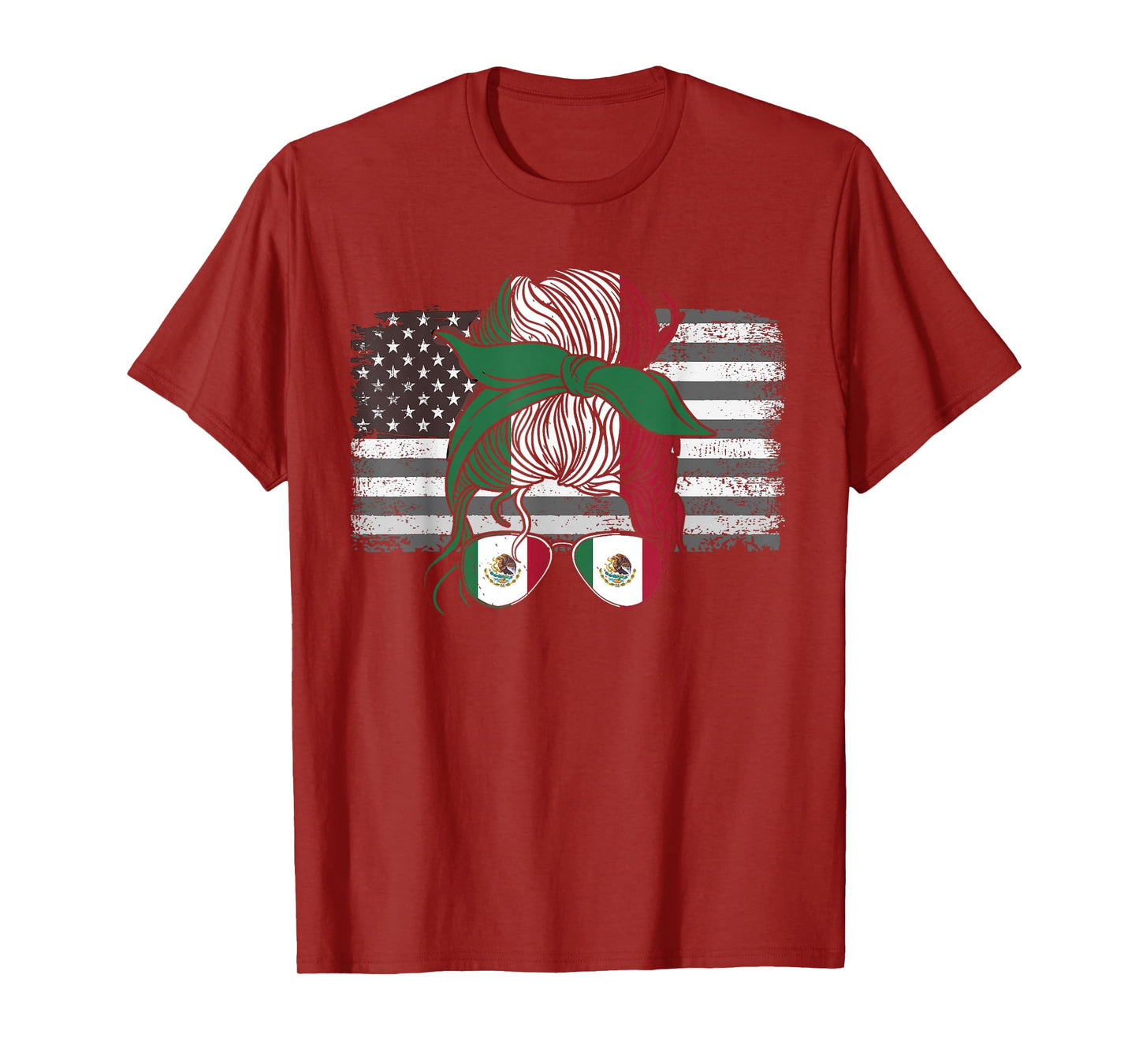 Mexico Tshirt US Flag Patriot Mexican Flag American Flag T-Shirt