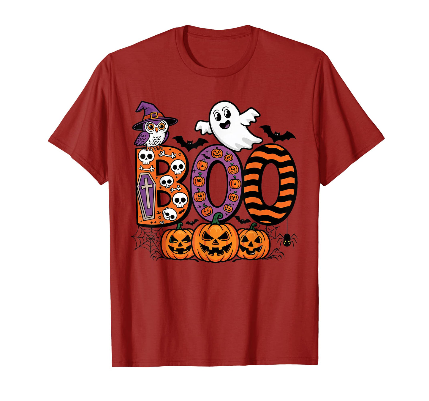 Halloween Boo Ghost Witch Owl Jack O Lantern Trick or Treat T-Shirt