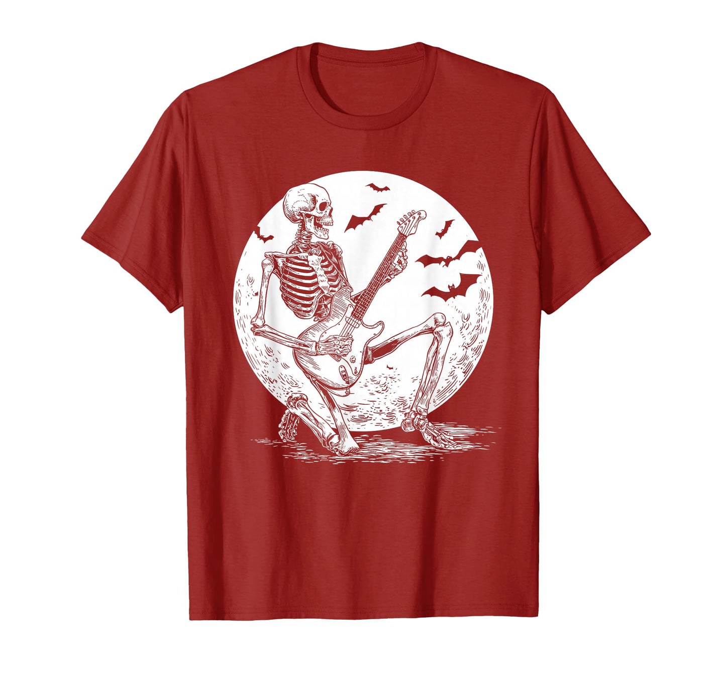 Rock On Skeleton Play Guitar Death Skull Guitarist Halloween T-Shirt
