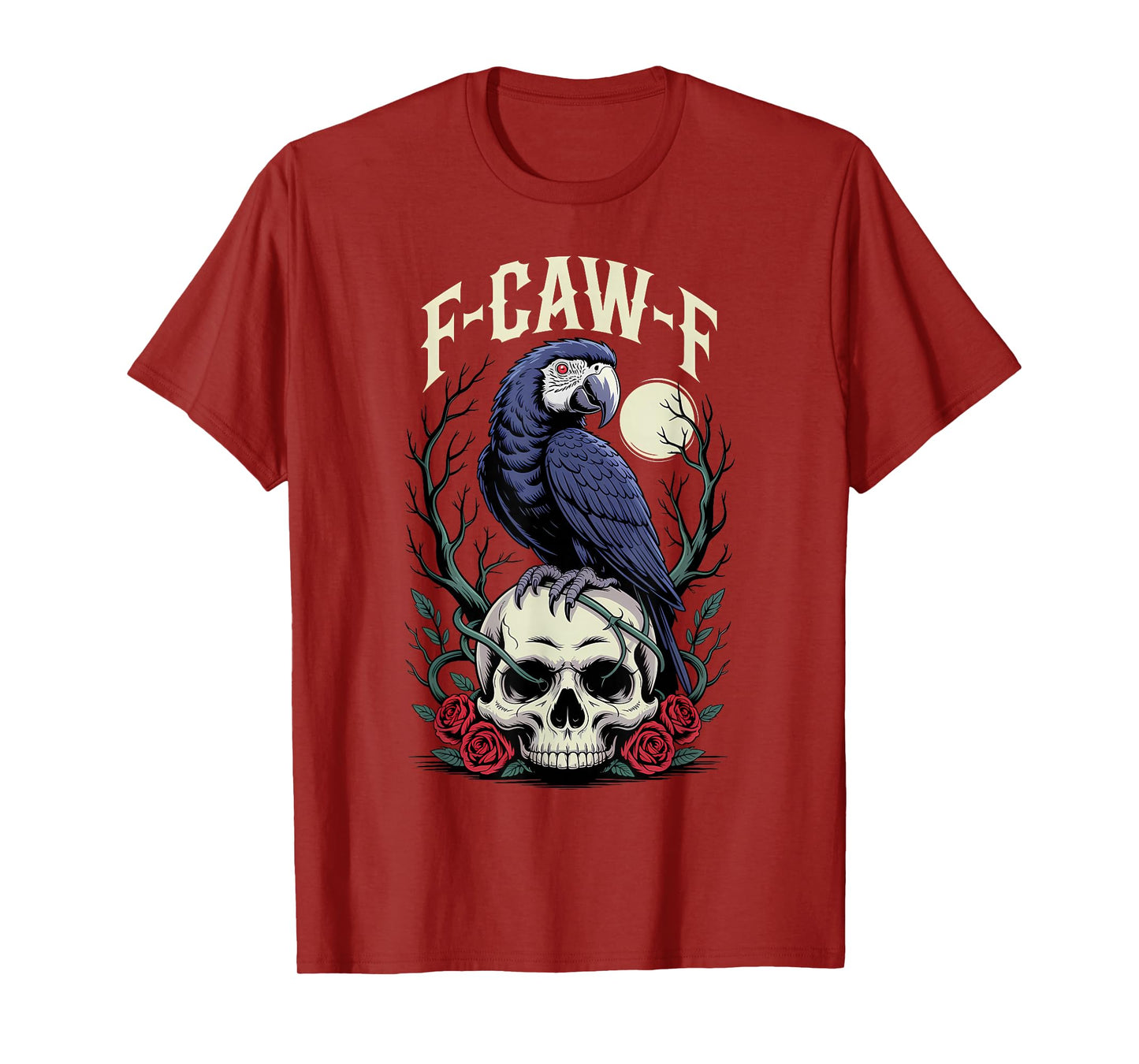 Funny F-Caw-F Black Parrot Sound Meme Humor T-Shirt