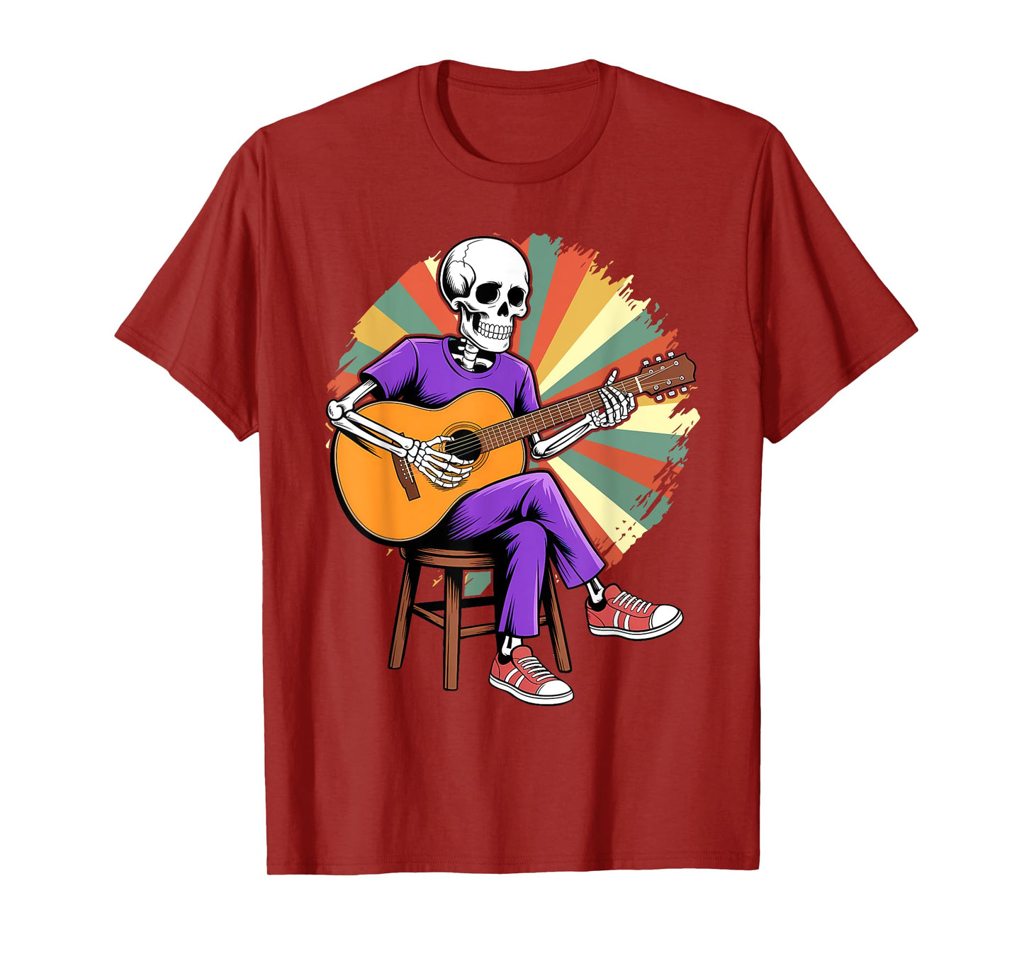 Halloween Skeleton Playing Guitar | Rock and Roll Band T-Shirt