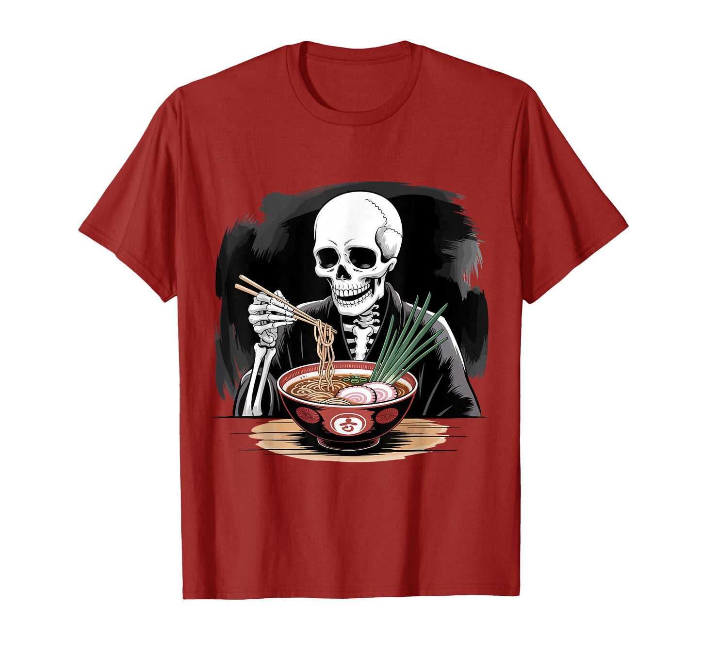 Japanese Skeleton Eating Ramen Noodles for Men Women Kids T-Shirt