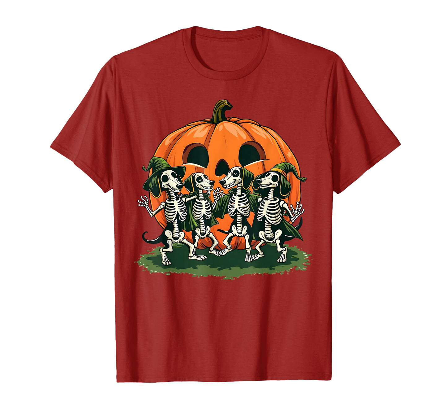 Dancing Skeletons Dachshund Halloween Outfit for Dog Lovers T-Shirt