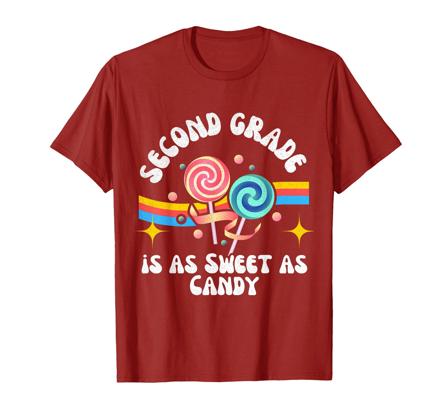 Second Grade Sweet as Candy Groovy Back-to-School Lollipops T-Shirt