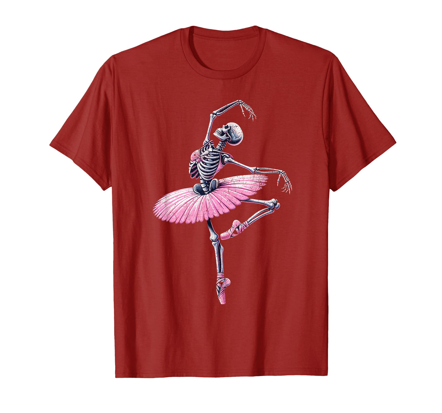 Ballerina Ballet Dance Halloween Dancing Skeleton Women Girl T-Shirt