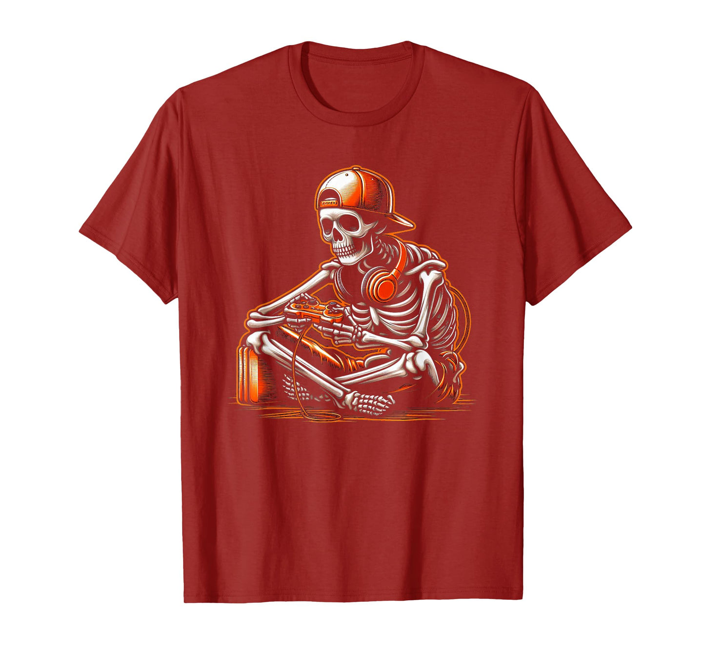 Funny Halloween Skeleton Gamer Video Gaming Boys Men Kids T-Shirt