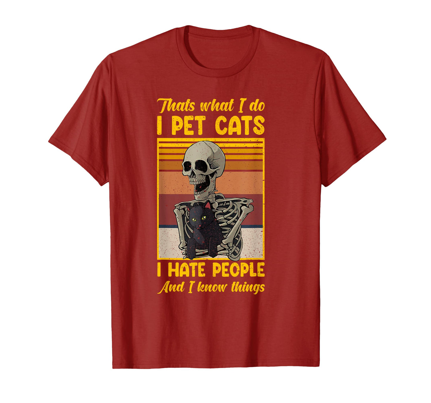 Skeleton Cat Kitten Thats What I Do I Pet Cats T-Shirt