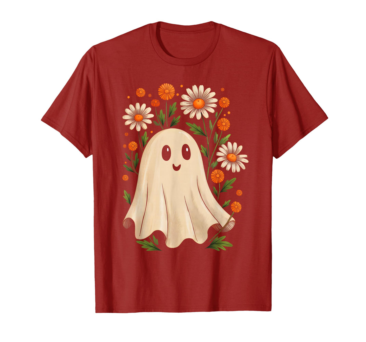 Vintage Floral Ghost Halloween Costume Women Girls Kids T-Shirt