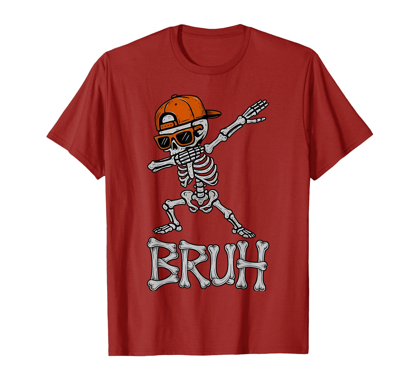 Bruh Halloween Skeleton Dabbing for Mens Boys Toddlers Kids T-Shirt