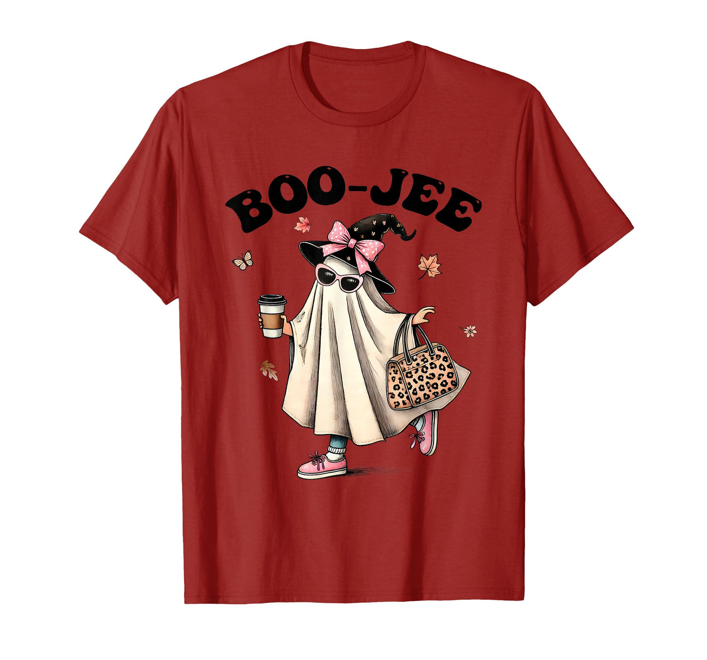 Cute Ghost Boujee Boo-JEE Funny Halloween Spooky Season T-Shirt