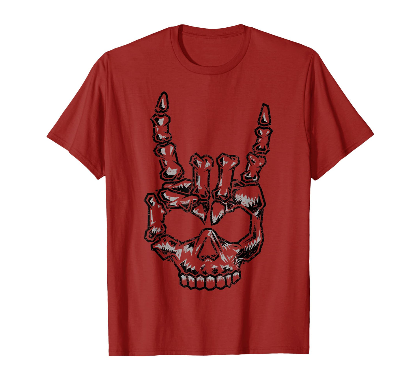Skeleton Hand Rock Sign Heavy Metal Music Tee Musician Fans T-Shirt