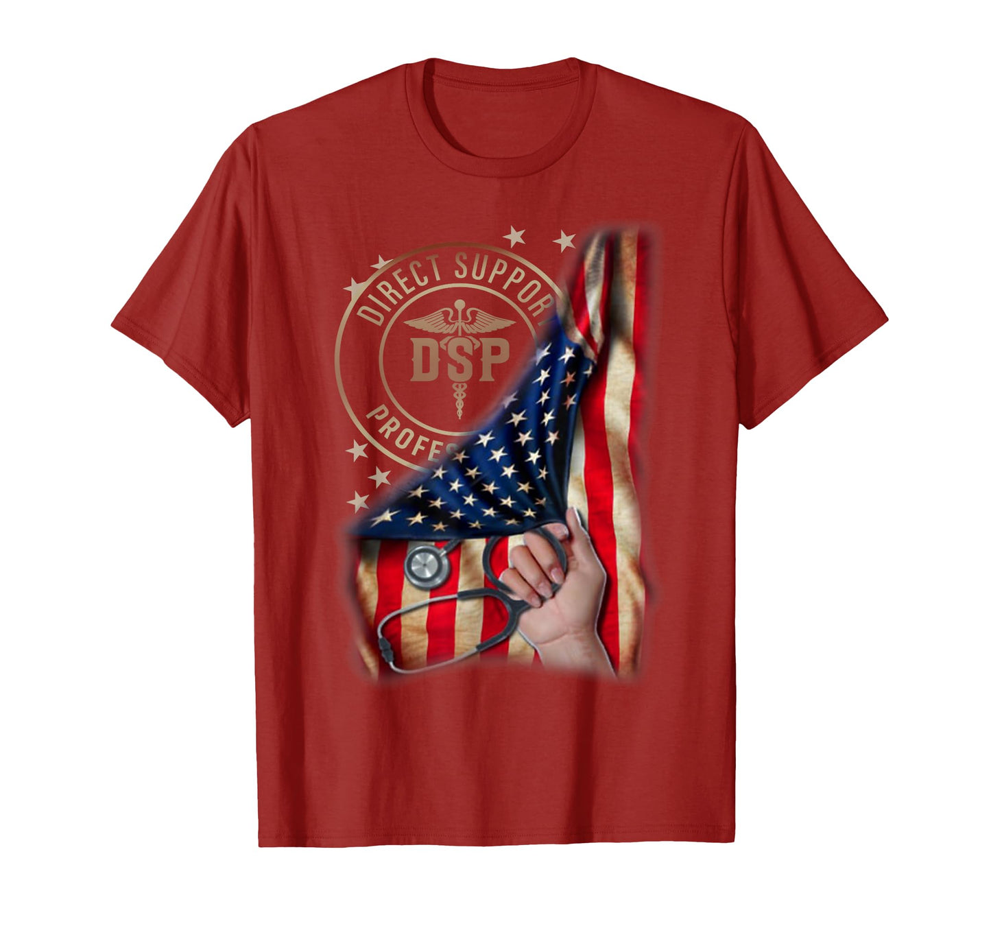 Funny Patriotic DSP USA Flag Nurses Week Gifts 4th of July Women Men T-Shirt