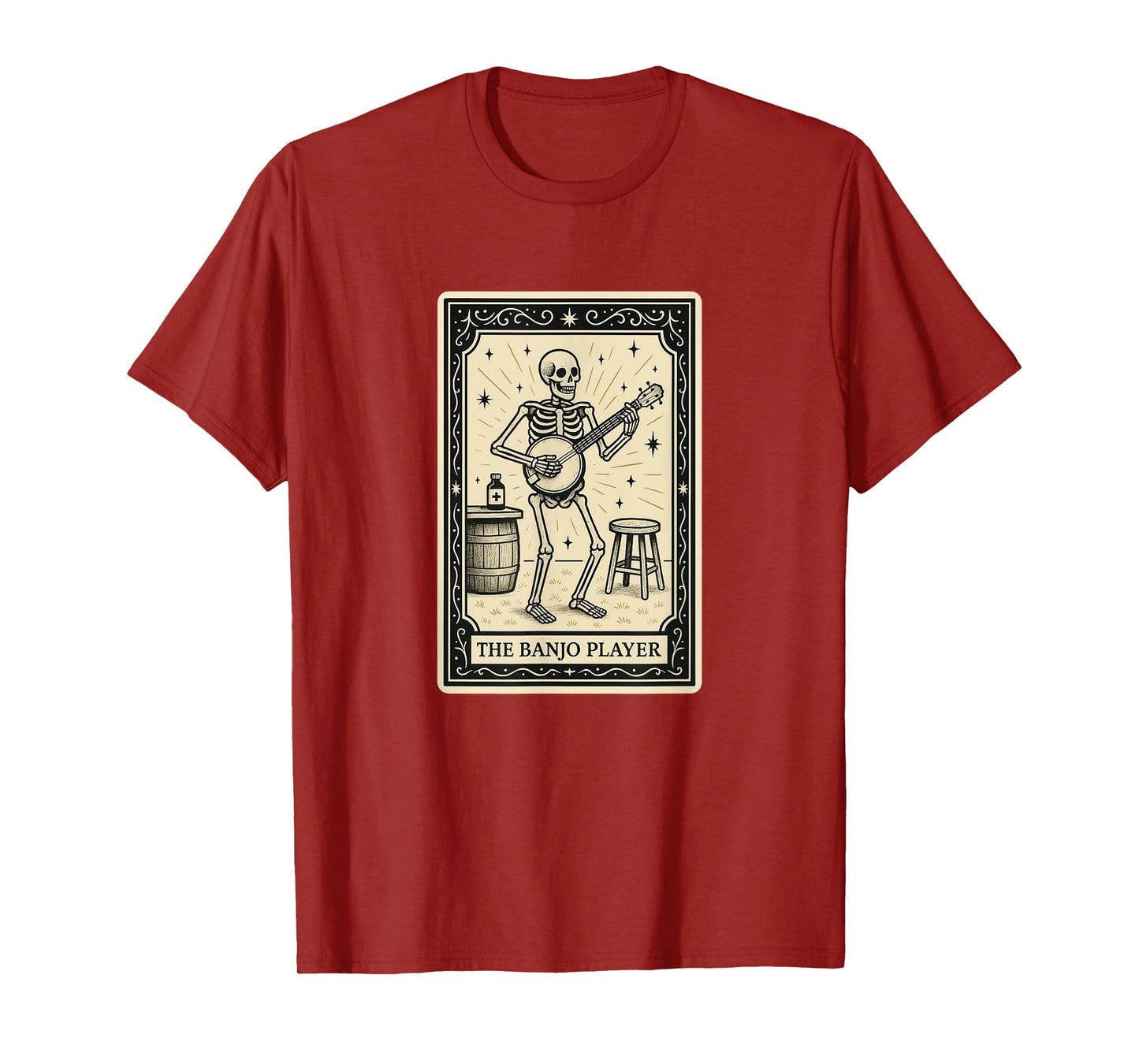 Banjo Player Tarot Card - Halloween Spooky Gothic Bluegrass T-Shirt