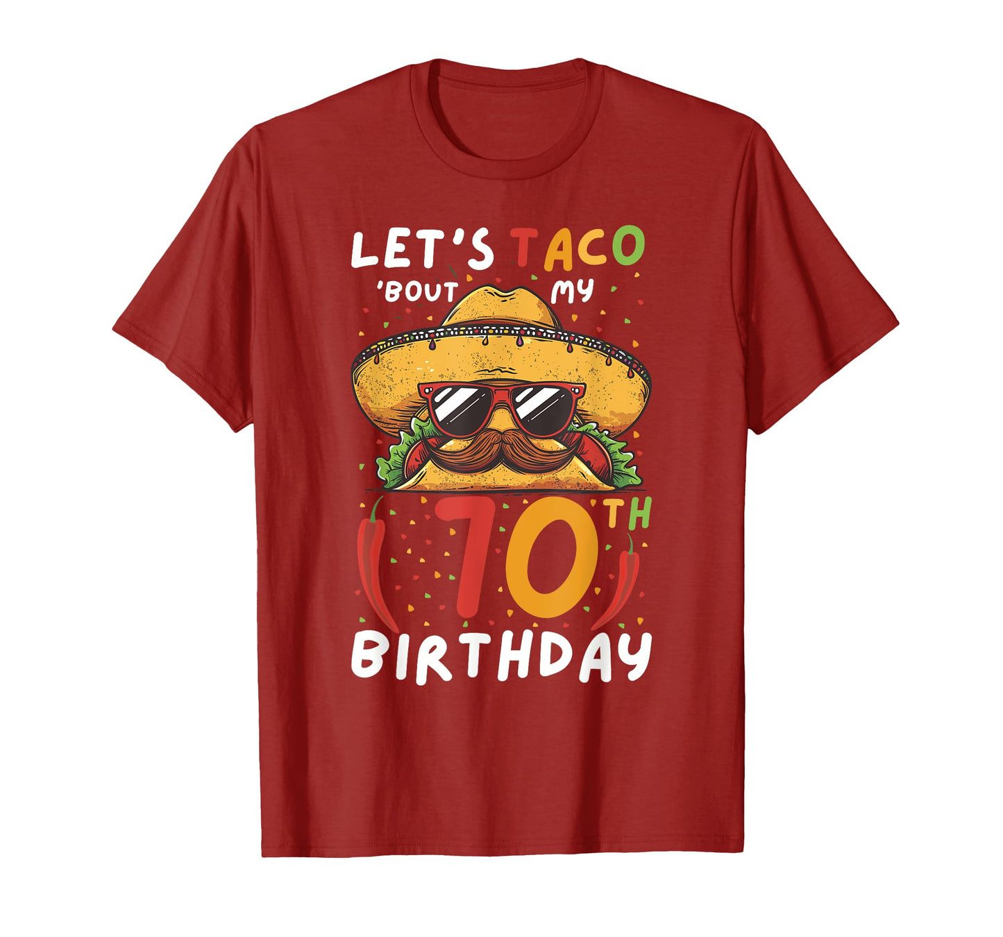 Cinco de mayo 70th birthday taco age 70 mexican birthday T-Shirt